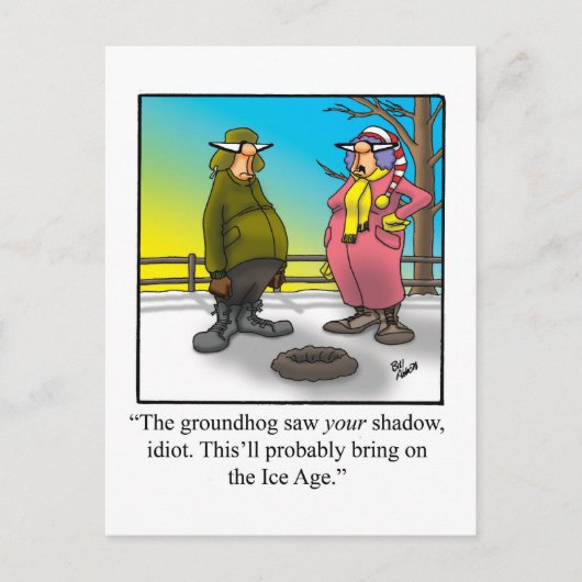 ハガキおもしろいグラウンドホッグ日 ポストカード (正面)