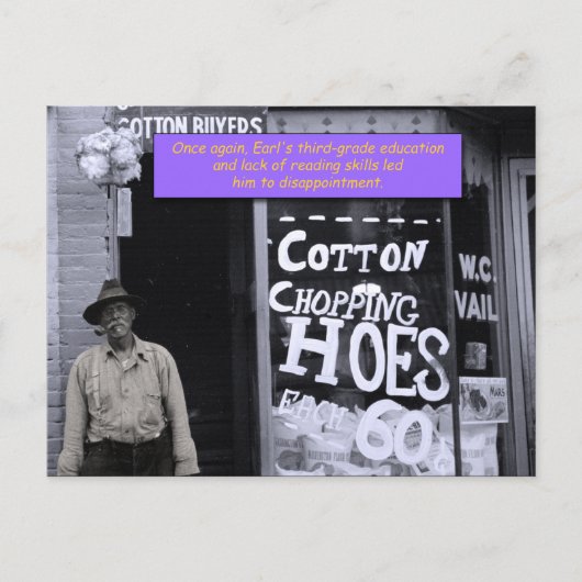 ハガキおもしろいー – コットンチョッピングホース ポストカード (正面)