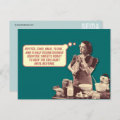 ハガキおもしろいー – レトロ主婦スリープタイムケーキ ポストカード (正面/裏面)