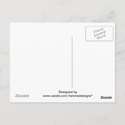 ハガキこんにちは。自転車ピンクの花かご ポストカード (裏面)