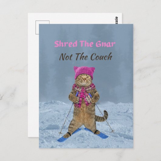 ハガキとグナースキー猫を飾った ポストカード (正面/裏面)