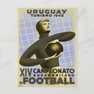 ハガキとヴィンテージコパドアメリカサッカープリント ポストカード