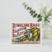 ハガキとヴィンテージサーカスタイガープリント ポストカード (スタンド正面)