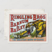 ハガキとヴィンテージサーカスタイガープリント ポストカード (正面/裏面)