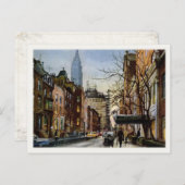 ハガキとヴィンテージニューヨーク秋の動機 ポストカード (正面/裏面)