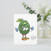 ハガキの上に重り持ち上げアボカド。 ポストカード (スタンド正面)