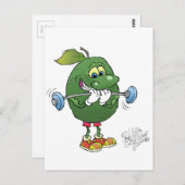 ハガキの上に重り持ち上げアボカド。 ポストカード (正面/裏面)