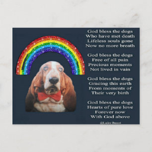 ハガキの詩の神が犬を祝福 ポストカード