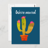 ハガキを引っ越した可愛いサボテンの転居先 ポストカード (正面/裏面)