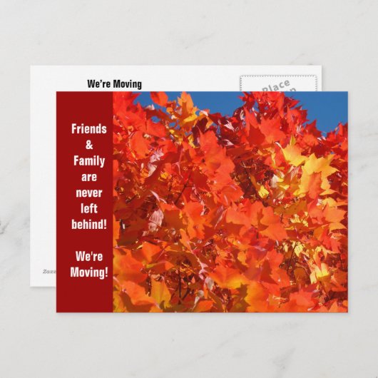 ハガキを移動する友人と家族の移動 案内ポストカード (正面/裏面)