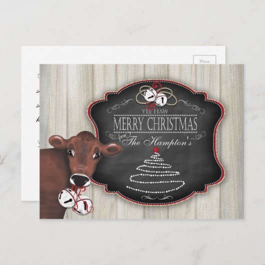 ハガキパーソナライズされたメリークリスマスジングルベル シーズンポストカード (正面/裏面)