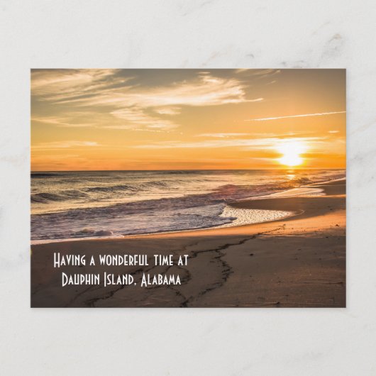 ハガキビーチサンセットatダウフィン島,アラバマ ポストカード (正面)