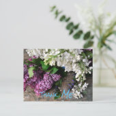 ハガキユーモアのあるー:薄紫感謝してい「ME」ノート ポストカード (スタンド正面)