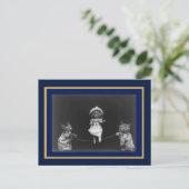 ハガキヴィンテージ猫及び人形跳ね ポストカード (スタンド正面)