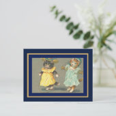 ハガキヴィンテージ猫飛び ポストカード (スタンド正面)