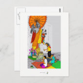 ハガキ仏カラフル教寺院カンボジア ポストカード (正面/裏面)