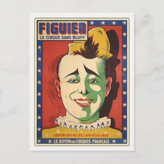ハガキ付きヴィンテージ回路ピエロ ポストカード (正面)