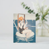 ハガキ付きヴィンテージ夏イラストレーション ポストカード (スタンド正面)