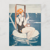 ハガキ付きヴィンテージ夏イラストレーション ポストカード (正面)