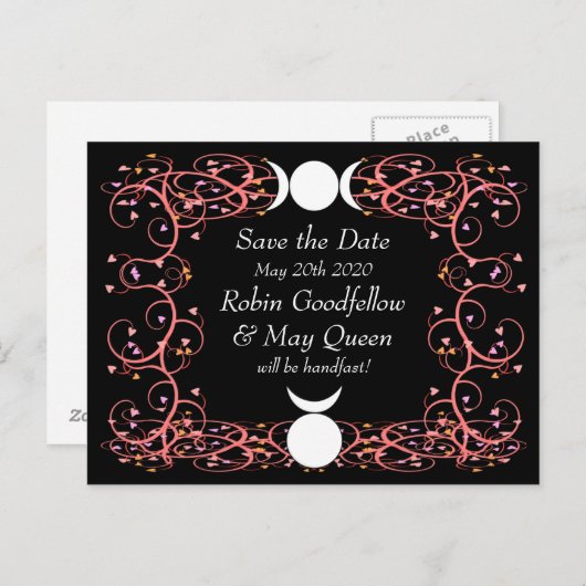 ハガキ女神と神の日付を保存する 案内ポストカード (正面/裏面)