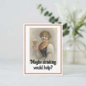 ハガキ救済が飲める ポストカード (スタンド正面)