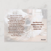 ハガキ歓迎の学生をクラスの子犬に ポストカード (裏面)