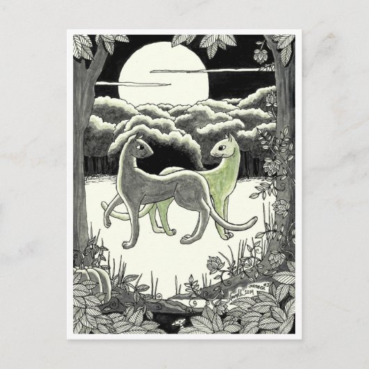 ハガキ猫が踊る ポストカード (正面)