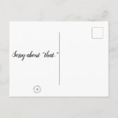 ハガキ考えーキ – :「それは」ごめんなさい。 ポストカード (裏面)