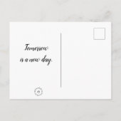 ハガキ考えー：明日は新しい日だ。 ポストカード (裏面)