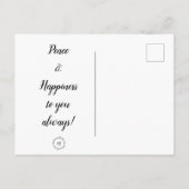 ハガキ考えー: Peace & Happiness ポストカード (裏面)