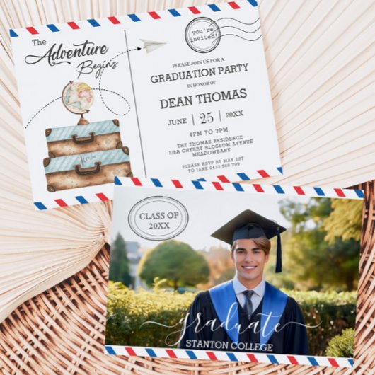 ハガキ荷物アドベンチャー卒業式パーティー開始 招待状