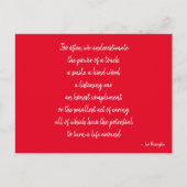 ハガキ赤と白感動的ー引用文 ポストカード (正面)