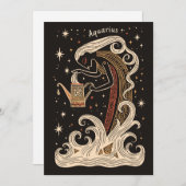 ハガキ – アクエリアス〔占星術の〕十二宮図アート シーズンカード (正面/裏面)