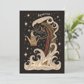 ハガキ – アクエリアス〔占星術の〕十二宮図アート シーズンカード (スタンド正面)