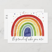 ハガキ – ゲイレインボー誇りを持った、自分が何者であるかを知る ポストカード (正面/裏面)