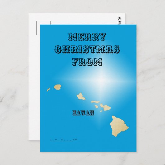 ハガキ – ハワイのメリークリスマス ポストカード (正面/裏面)