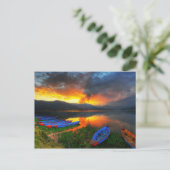 ハガキ・フェワ・レイク・サンセット – ポカラ，ネパール ポストカード (スタンド正面)