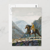 ハガキ、ペルーのパソが山道に乗った ポストカード (正面/裏面)