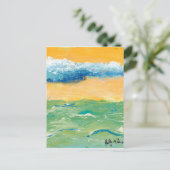 ハガキ「波」絵画のアートby Heather ポストカード (スタンド正面)