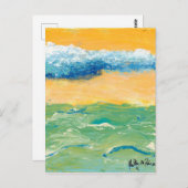 ハガキ「波」絵画のアートby Heather ポストカード (正面/裏面)