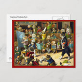 ハガキ:Louis Wainによる「ドッグスクール」 ポストカード (正面/裏面)