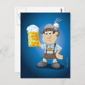 ハガキBEERフェスティバルレダーホーセン漫画マンビール ポストカード (正面/裏面)