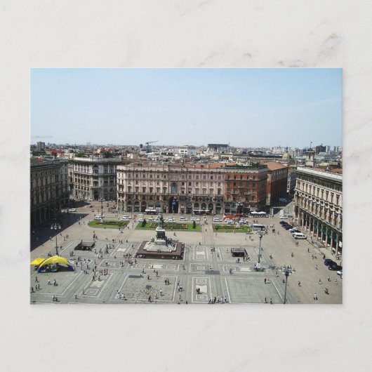 ハガキPiazza Duomo Milan，イタリア ポストカード (正面)