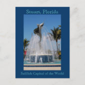 ハガキSailfish Water Fountain Stuart,フロリダ ポストカード (正面)