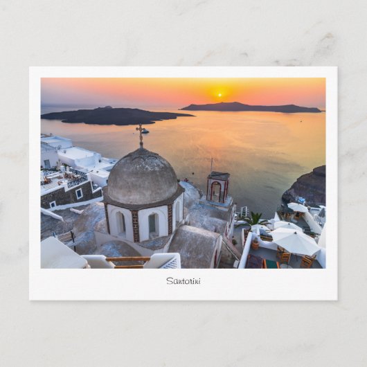 ハガキSantorini Sunset, Greece, Greece Islands ポストカード (正面)