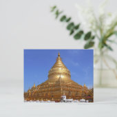 ハガキThe Shwezigon Pagoda, Myanmar Burma ポストカード (スタンド正面)