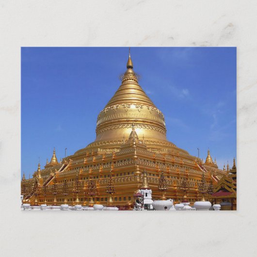 ハガキThe Shwezigon Pagoda, Myanmar Burma ポストカード (正面)