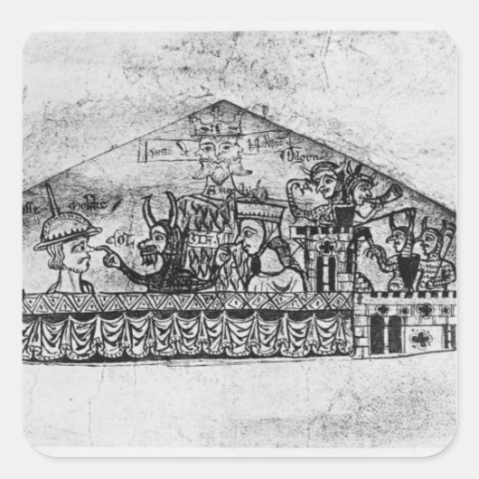 ハガダ出身のイギリス人ユダヤ人の風刺画 スクエアシール (正面)