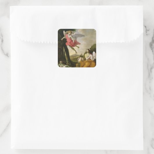 ハガルとイシュマエルは天使に救われた， c.1648 スクエアシール (バッグ)