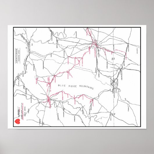 ハガースタウンとフレデリック鉄道システムの地図(c 1923) ポスター (正面)